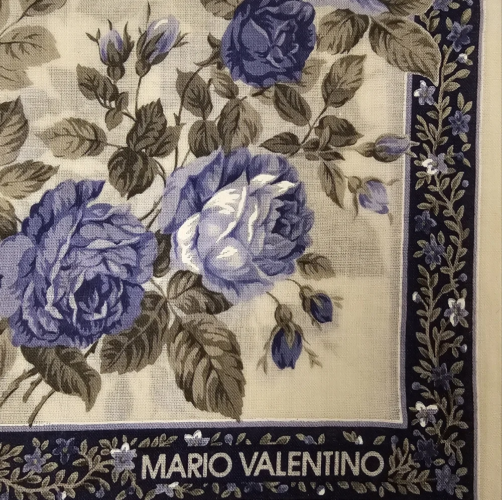 Mario Valentino Blue Floral Scarf - Picture 2 of 5